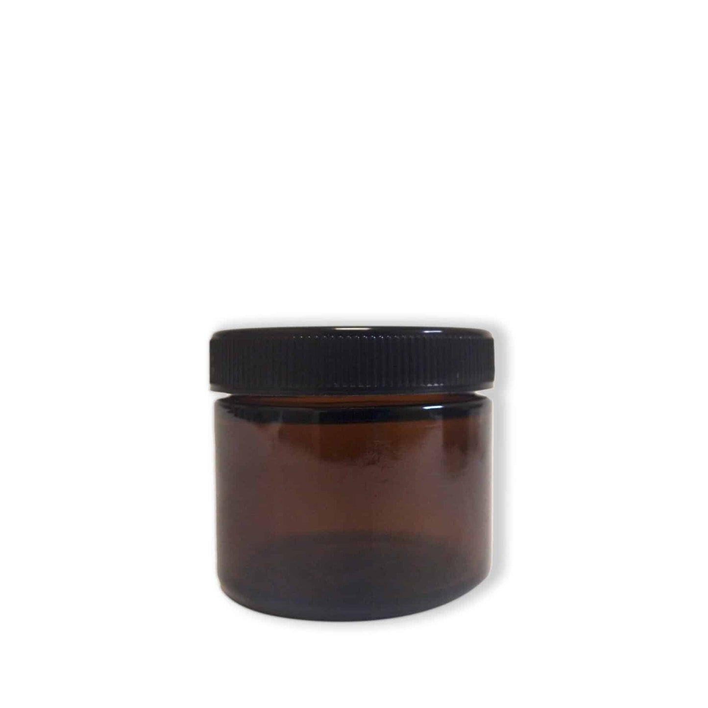 Glass Amber Jar 60ml with Black Plastic Lid image 0