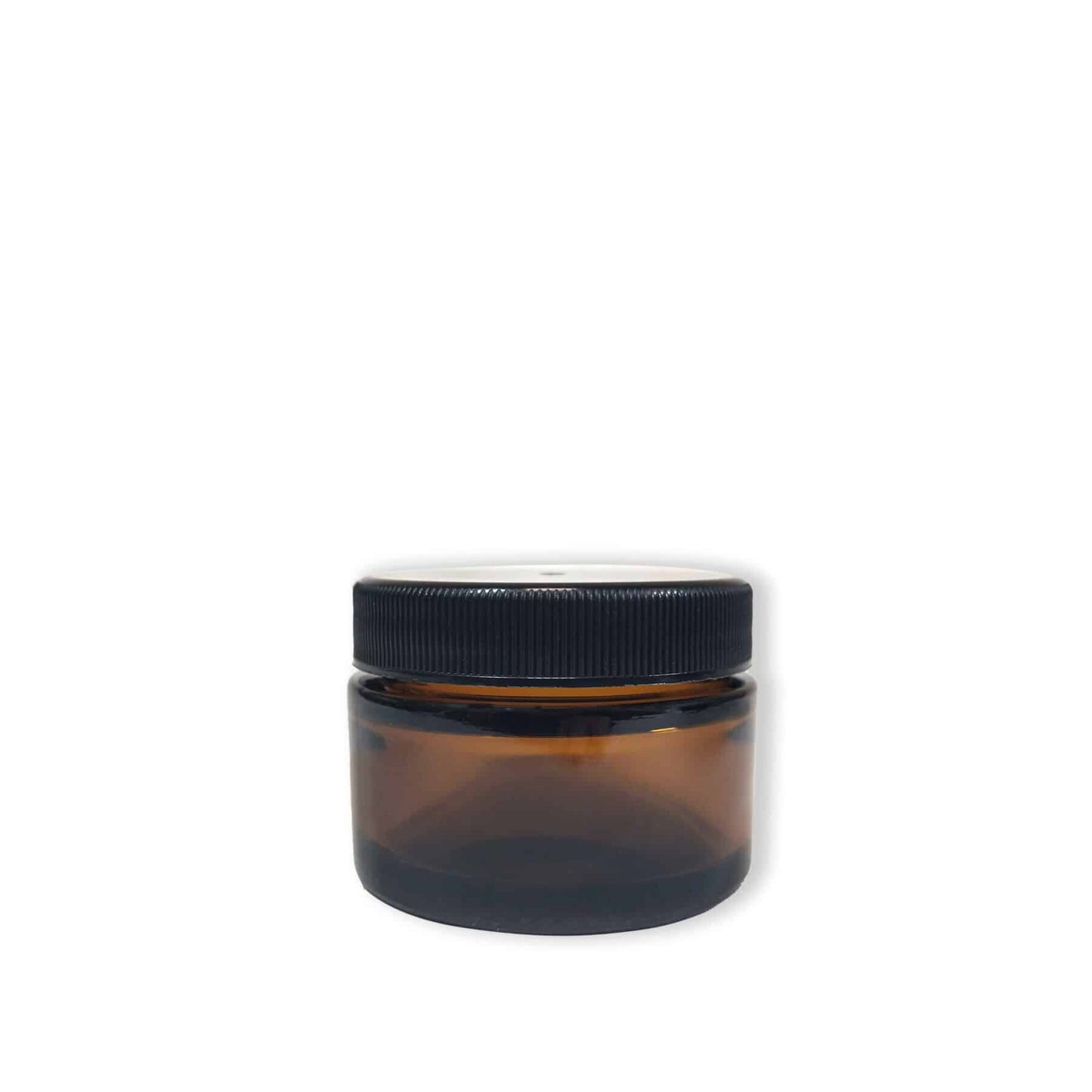 Glass Amber Jar 30ml with Black Plastic Lid image 0