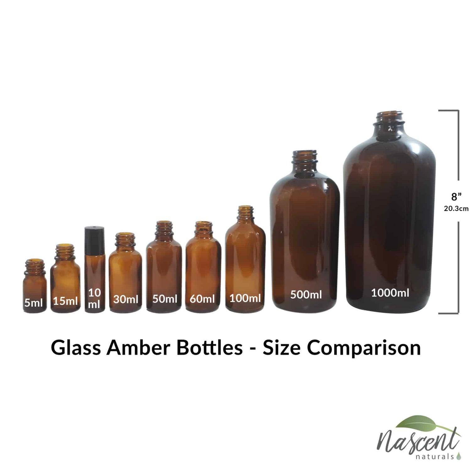 Glass Bottles - Amber