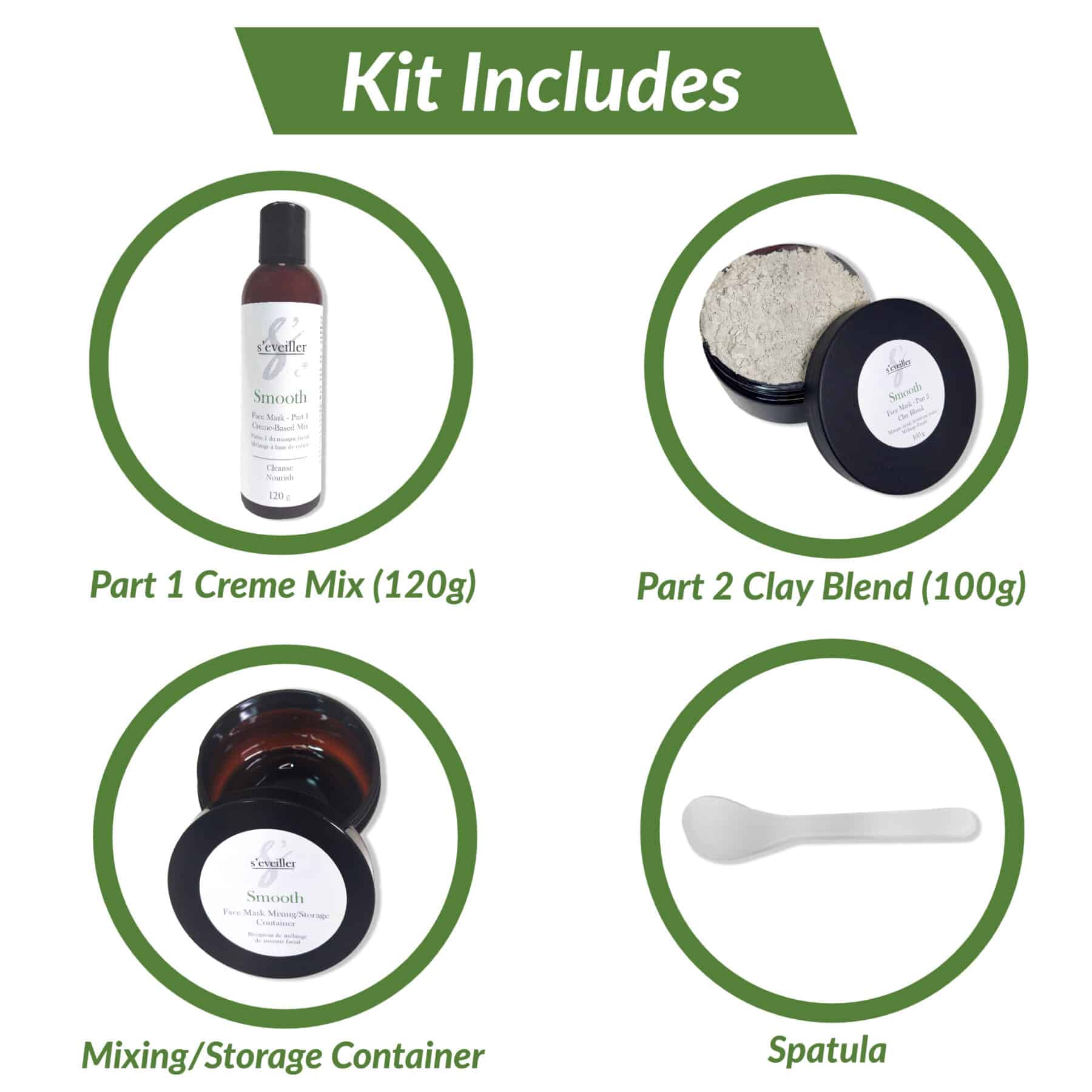Smooth 2-Part Clay Face Mask Kit image 1