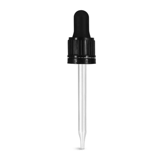 50ml Black Rubber Glass Dropper w/Tamper Evident Cap image 0