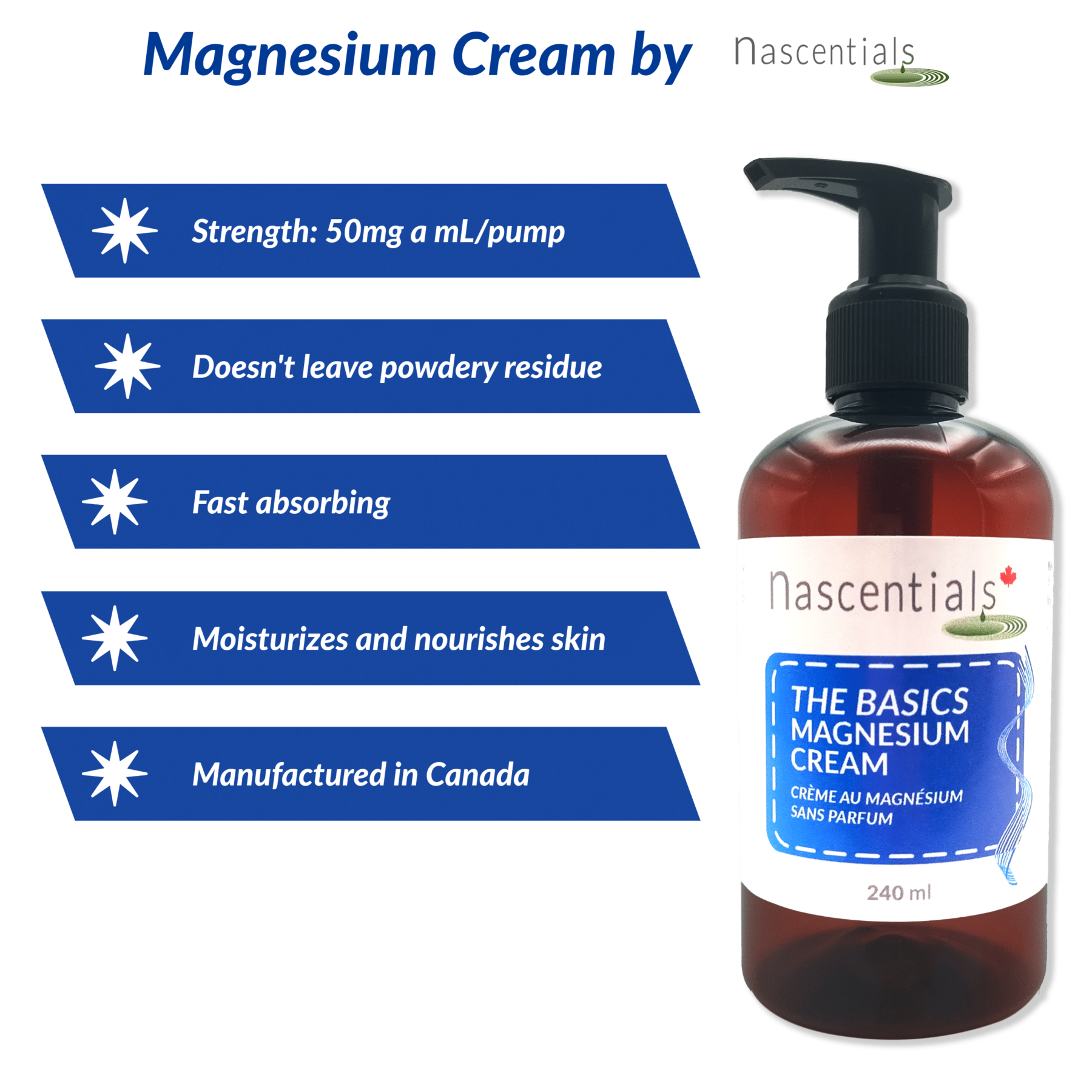 Magnesium Cream Unscented 240ml image 1