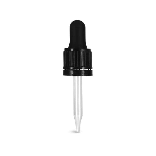 15ml Black Rubber Glass Dropper w/Tamper Evident Cap image 0