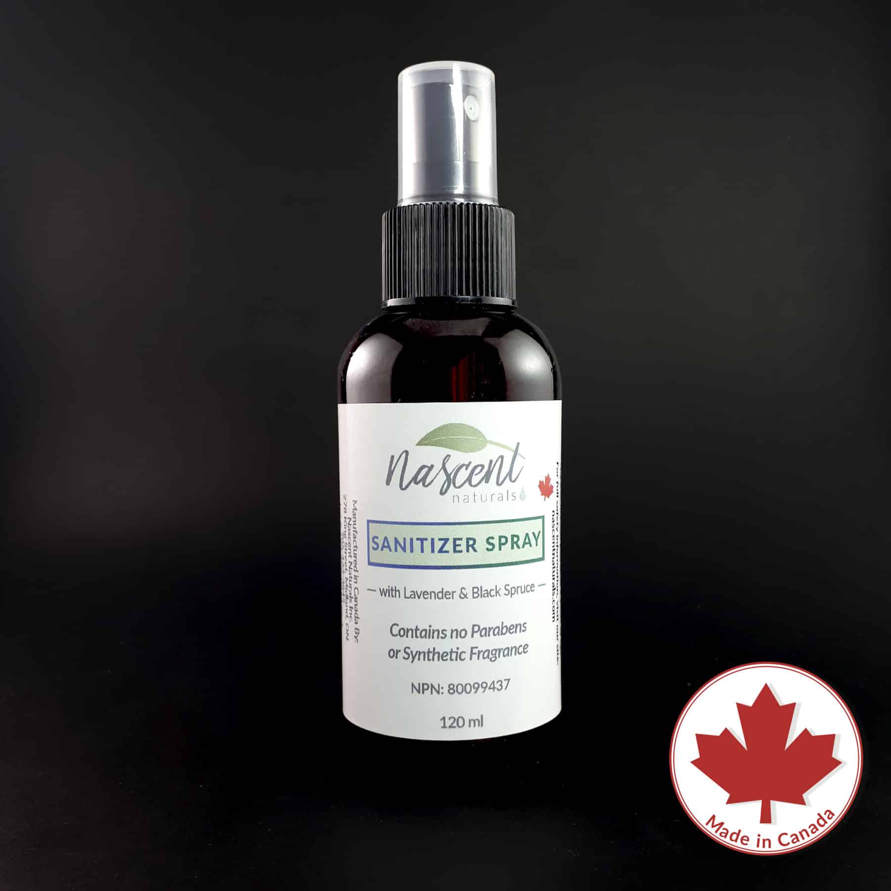 Hand Sanitizer Spray with Lavender and Black Spruce image 0