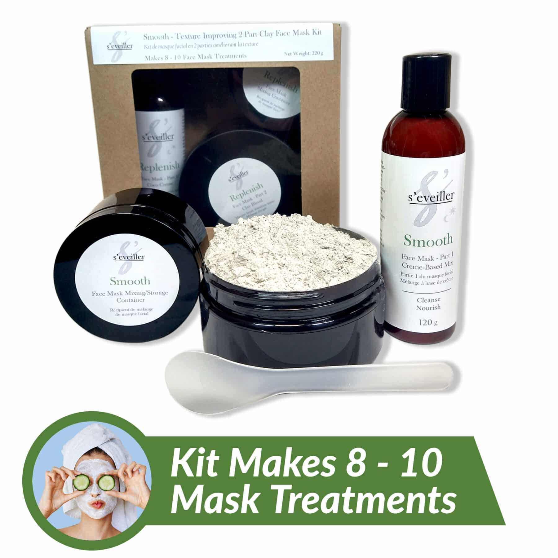 Smooth 2-Part Clay Face Mask Kit image 2
