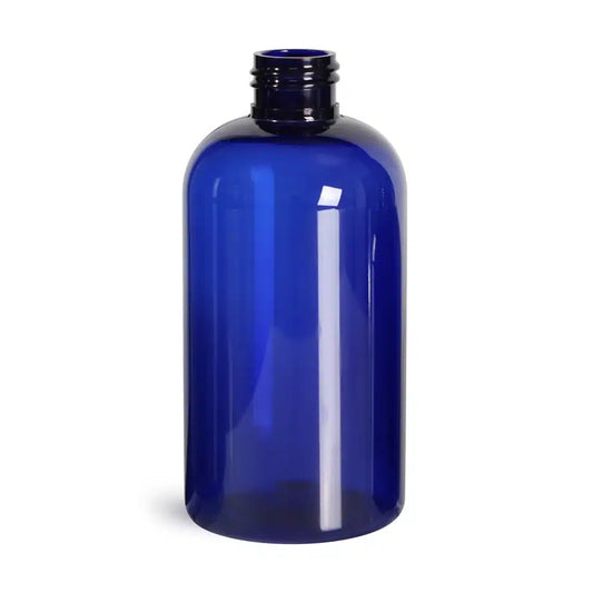 250ml Blue Plastic Boston Round image 0