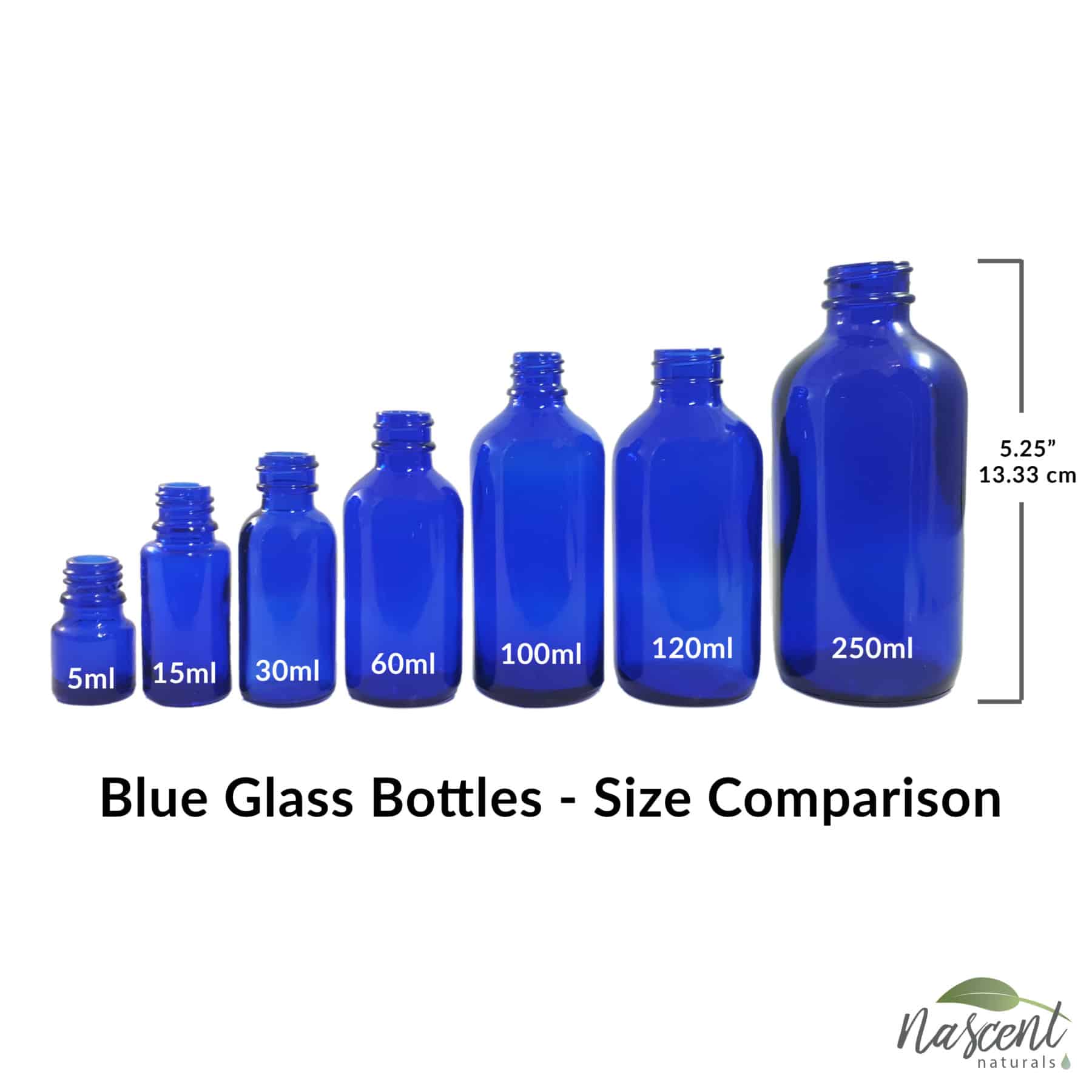 Blue Glass Boston Round Bottle - 30ml image 1